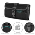 thumbnail image 6 of Luxmo Belt Holster for Samsung Galaxy A25 5G, Horizontal Waterproof Nylon Secure Buckle Closure Phone Carrying Case Pouch with Zipper Pocket, MOLLE Straps, Belt Loops - Black, 6 of 9