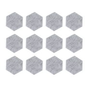 KUAA 12PCS Hexagon Acoustic Panels High Density Sound Absorbing Panels Sound Proof Beveled Edge Wall Panels 14x12x7cm Light Gray