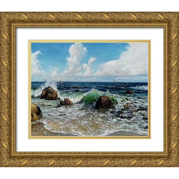 Cernov, Ivan 32x26 Gold Ornate Wood Framed with Double Matting Museum Art Print Titled - Smile of Black Sea