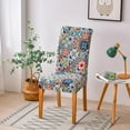 thumbnail image 4 of Dining Room Chair Covers Set of 6,Printed Pattern Parsons Chair Slipcovers Removable Washable Kitchen Seat Dining Chairs Protector Cover for Home or Party, 4 of 6
