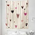 thumbnail image 1 of Valentines Day Tapestry, Hearts in Various Shapes and Sizes with Doodle Lines Love Themed Image, Fabric Wall Hanging Decor for Bedroom Living Room Dorm, 5 Sizes, Black Coral Pink, by Ambesonne, 1 of 1