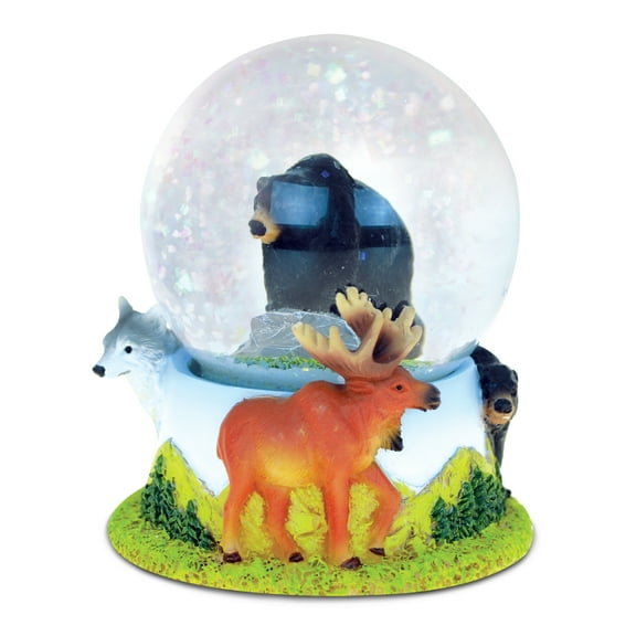 CoTa Global Black Bear Stone Snow Globe – Fun Animal Water Globe Figurine with Sparkling Glitter, Collectible Novelty Accent for Home Decor, Perfect Gift for Birthdays, Christmas, Valentine – 65mm