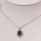 thumbnail image 2 of Conjunto de collar y pendientes de princesa con diamantes y zafiro de estilo europeo y americano, collar y joyas, 2 of 5