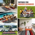 thumbnail image 4 of Black Red Outdoor Rug for Patio/Deck/Porch, Non-Slip Large Area Rug 6 x 9 Ft, Garden Floral Stripe Aesthetic Flower Boho Indoor Outdoor Rugs Washable Area Rugs, Reversible Camping Rug Carpet Runner, 4 of 8