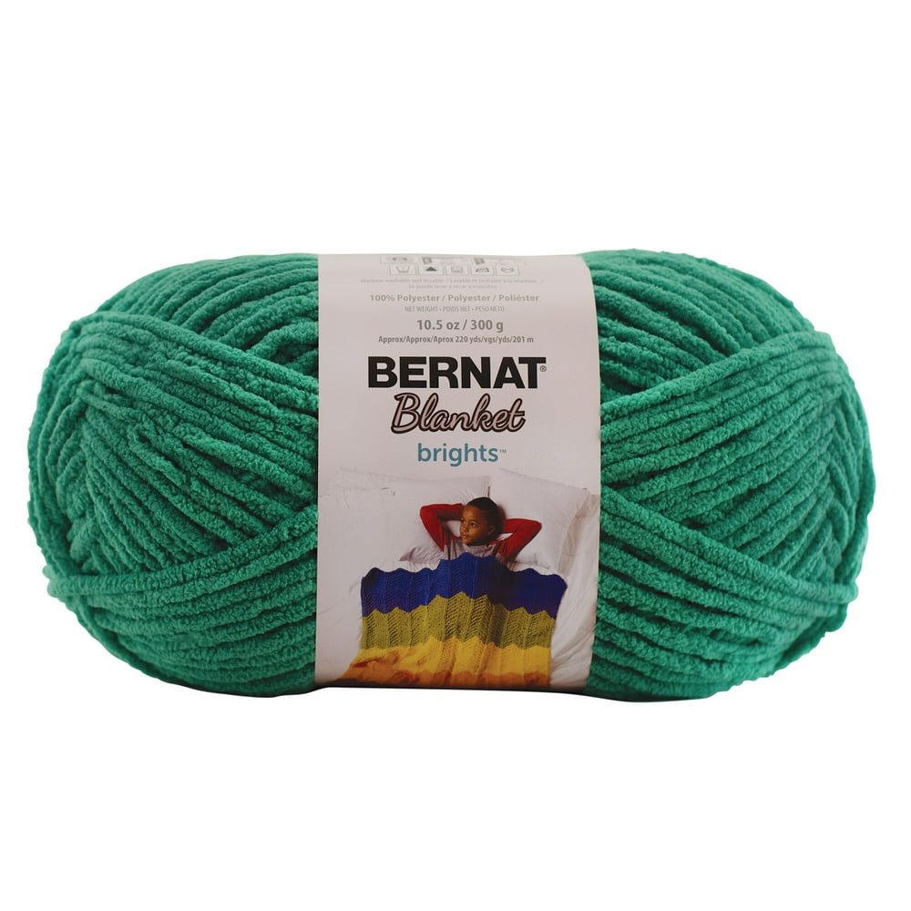 Bernat Blanket Brights Yarn, GoGo Green, 10.5oz(300g), Super Bulky