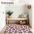 thumbnail image 3 of ODIKA 3'x5' Machine Washable Non-Slip Area Rug, Enchanted Berry Leaf Festivity Guard High Traffic Rug with Pad, Pink, 626220, 3 of 8