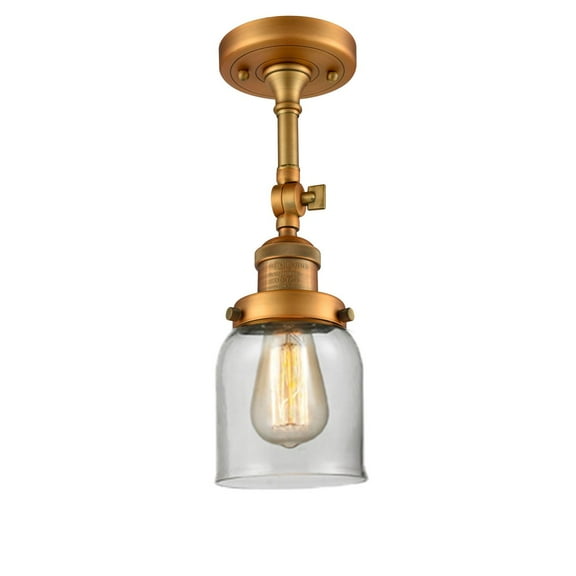 Innovations 1-LT LED Small Bell 5" Semi-Flush Mount - Brushed Brass - 201F-BB-G52-LED