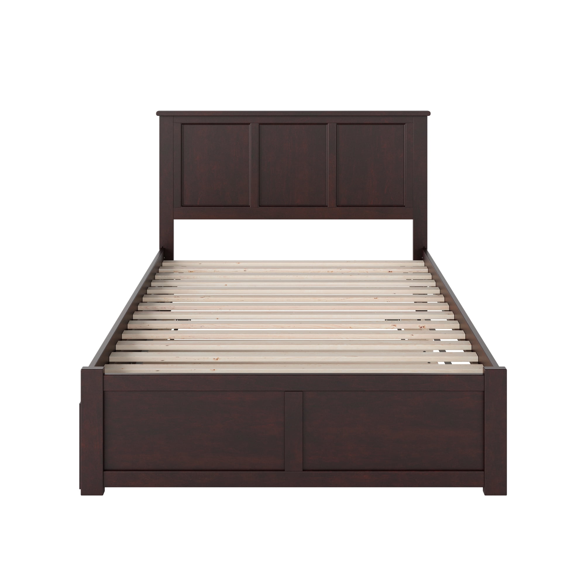 AFI Madison Full Solid Wood Platform Bed with Footboard & Full Trundle, Espresso