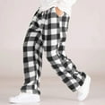 thumbnail image 2 of NIEWTR Mens Pajama Pants 100% Cotton Plaid Sleep & Lounge Pants, PJ Bottoms with Pockets and Button Fly, 1 Pack(Z06-Black,S), 2 of 9