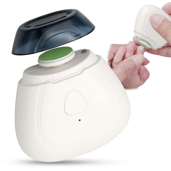 Baby Electric Nail Trimmer with LED Light, 3-Speed Automatic Baby Nail File, Safe for Babies Over 3 Months Old (White)