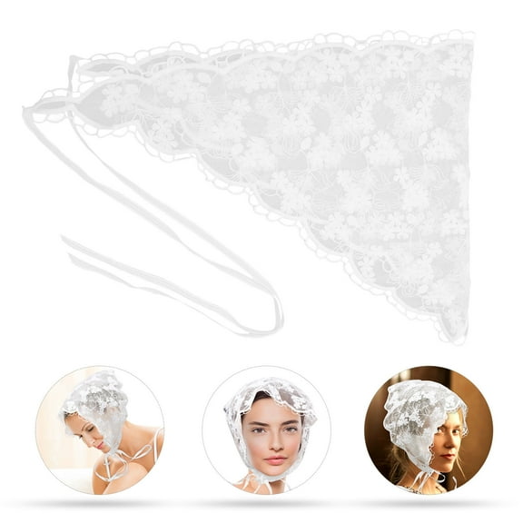 Raindrops Lace Bandana Headband White Lace Hair Bandana 1Set for Women Daily Wear