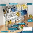 thumbnail image 2 of Over The Sink Dish Drying Rack, HOWDIA 2-Tier Stainless Steel Large Over The Sink Dish Rack with Utensil Holder Dish Drainers for Kitchen Counter, 2 of 2