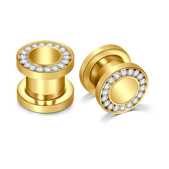 LAURITAMI Stainless Steel Ear Tunnel Plug Flesh Expander Piercing 4mm-16mm)