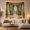 Grand Palace Ballroom with Teal Curtains and Arched Windows, variant on Grand Palace Ballroom with Teal Curtains and Arched Windows, Serene Vintage for Art Lovers, Palace Wall Decor, Housewarming Gift, Tapestry Wall Hanging for Bedroom and Living Room