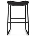 thumbnail image 2 of Amisco David 26 In. Counter Stool - Black Faux Leather / Black Metal, 2 of 9