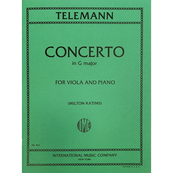 INT401 - Telemann - Concerto in Gmajor For Viola and Piano