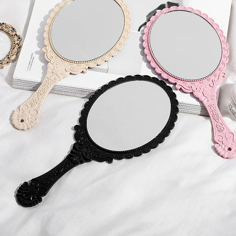 Lurrose Vintage Handheld Mirror - Foldable Travel Mirror With Handle For Makeup And Beauty
