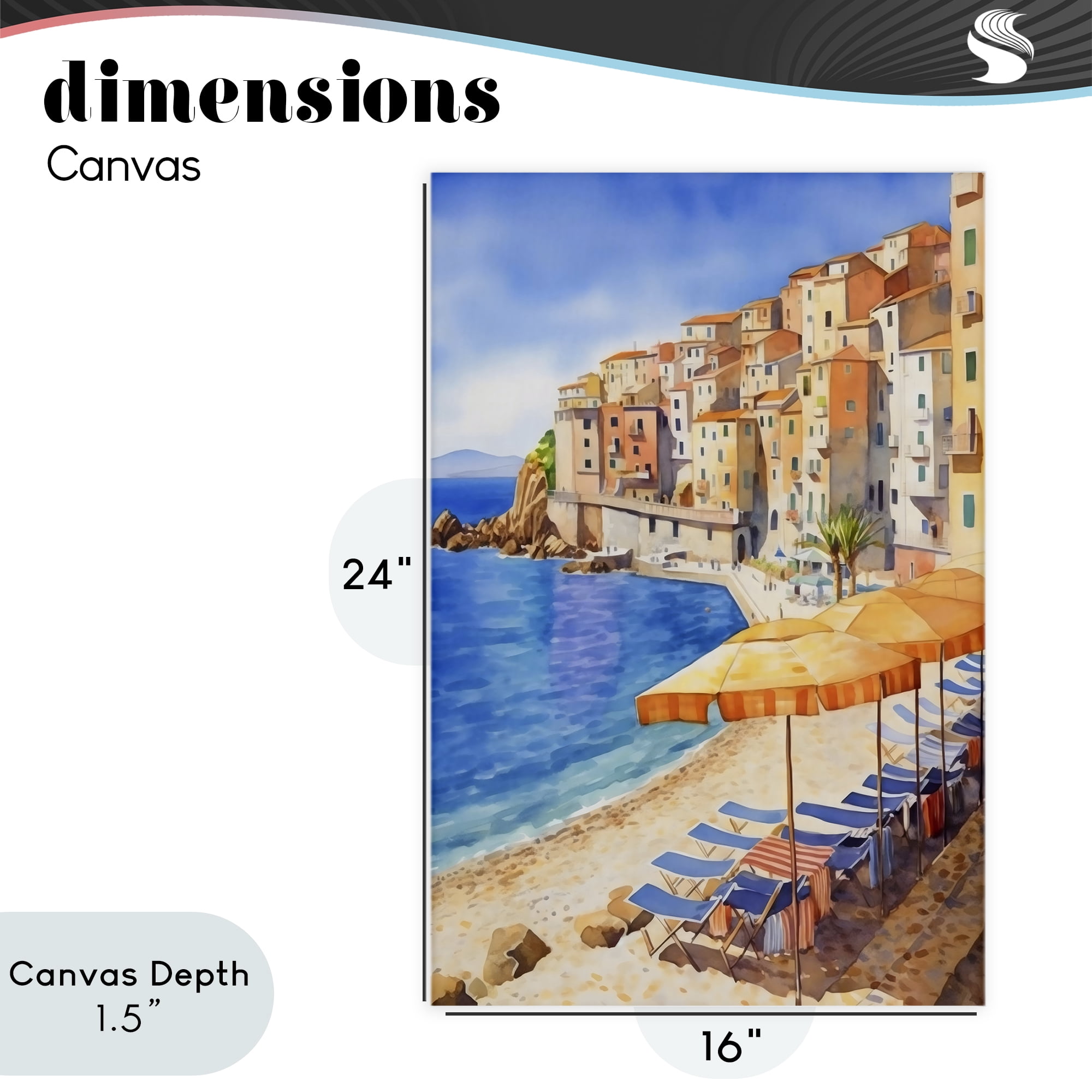Stupell Industries Beach Lounging on Mediterranean Shore Canvas Wall Art, design by Creative Studio
