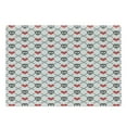 thumbnail image 1 of Skull Cutting Board, Geometric Skulls and Hearts Crosses Stitch Work Knitted Nordic Pattern Print, Decorative Tempered Glass Cutting and Serving Board, Large Size, Grey Red Coconut, by Ambesonne, 1 of 1