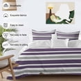 thumbnail image 4 of Purple Grey Striped Bedding 3 Piece Duvet Cover Set Full Size, Modern White Abstract Art Aesthetics Soft Microfiber Comforter Cover with Zipper Closure & Pillowcases, FadeResistant Quilt Cover, 4 of 9