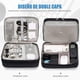 thumbnail image 3 of MEEYOGA Organizador de cables, 3 Capas Estuche para cables Portátil, Estuche organizador de cables y cargadores, Impermeable, para 9.7" iPad Cargador Cable Teléfono Disco Duro SD ect, Negro, 3 of 9
