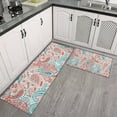 thumbnail image 2 of Pink Paisley and Floral Pattern Kitchen Rugs Sets Of 2,Anti Fatigue Kitchen Mat Rugs Non Slip Washable,Decorative Kitchen Floor Mats for Kitchen,Sink,Laundry,17"x30"+17"x47", 2 of 7