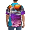 thumbnail image 3 of Kdxio Men's Hawaiian Shirt for Men Short Sleeve Shirt Lizard With Sunglasses Colorful Summer Casual Holiday Beach Button Down T-Shirts, 3 of 5