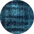 thumbnail image 1 of Ahgly Company Indoor Round Abstract Light Blue Modern Area Rugs, 6' Round, 1 of 4