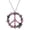 Pink, variant on Silver Tone Retro Flower Crystal Rhinestone Hippie Peace Symbol Pendant Necklace, Blue Pink
