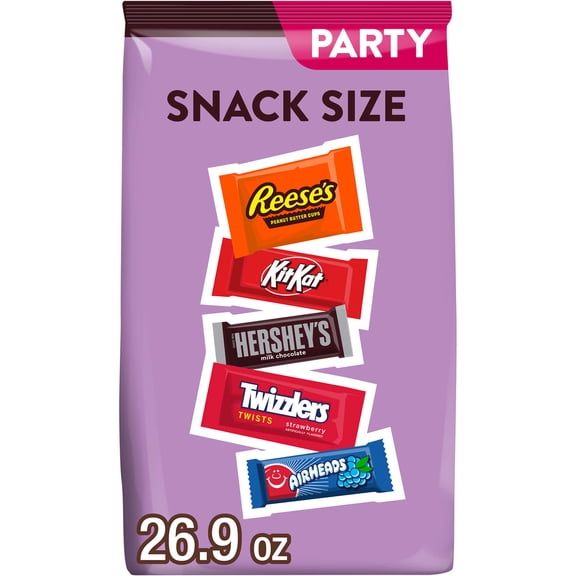 Hershey Assorted Flavored Snack Size, Candy Party Pack, 26.9 oz