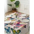 thumbnail image 3 of Colorful Butterfly Suqare Tablecloth - 54 x 54 Inch, Elegant Pastoral Butterflies Rustic Watercolor Waterproof & StainResistant Tablecloth, Washable Oil-proof Table Cover for Dining/Party/Wedding, 3 of 9