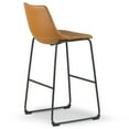 thumbnail image 5 of Set of 2 Basil Gray Plastic Bar Stool with Slatted Back and Iron Legs, 5 of 5