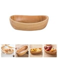 thumbnail image 3 of Raindrops Wooden Fruit Bowl Multifunction Khaki Salad Bowl for Home Use Synthetic Material Sturdy Design 13.5 Inch, 3 of 8