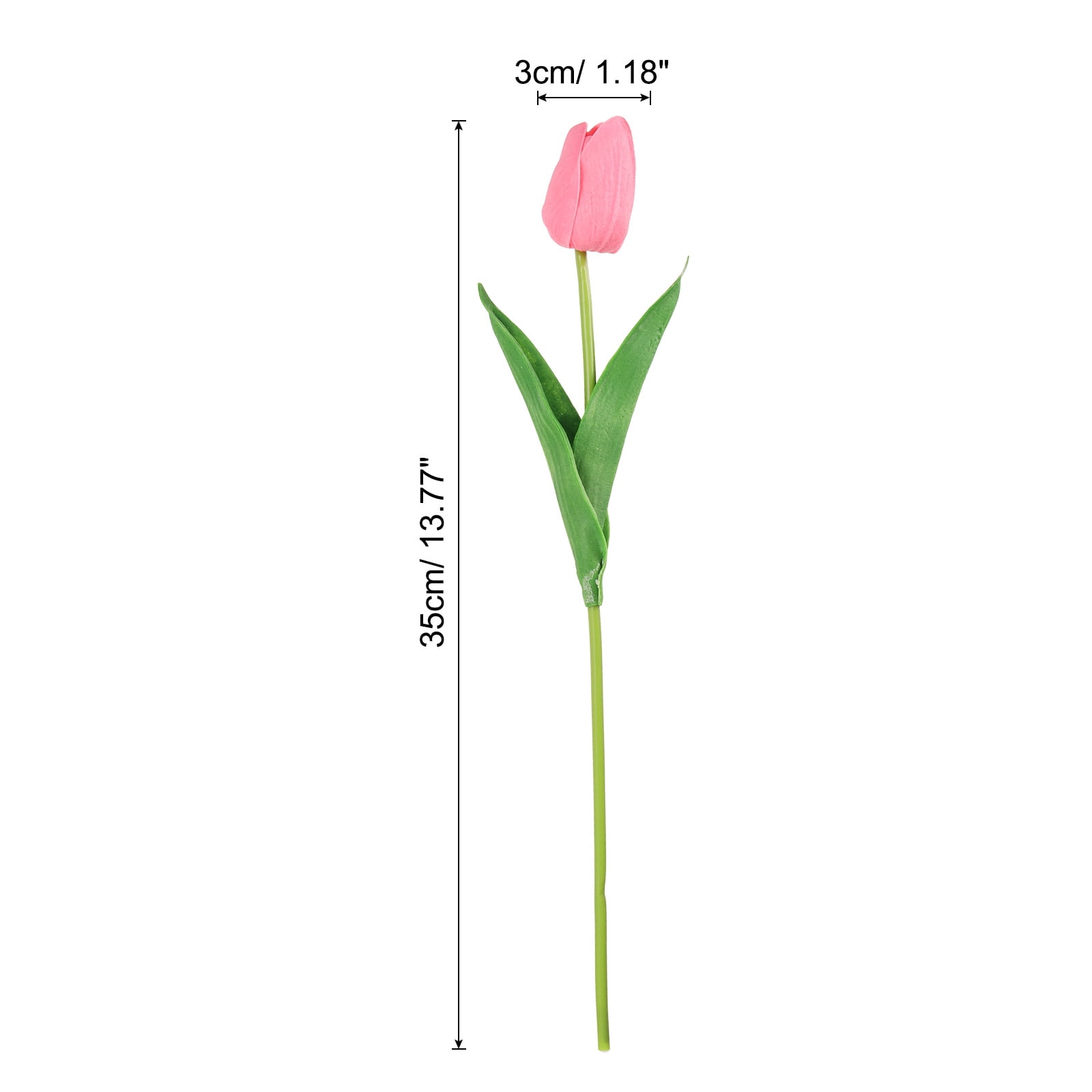 Unique Bargains Fake Tulips Flowers PU Artificial Tulips Real Touch with Stems 24Pcs Pink