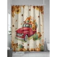 thumbnail image 5 of Fsddascl Red Truck Fall Shower Curtain Set - 72" x 78" Washable Bathtub Curtain with 12 Hooks, Pumpkins Thanksgiving Sunflower Retro Botanical Waterproof Fabric Stall Shower Curtains for Bathroom, 5 of 6