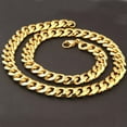 thumbnail image 4 of QQTDFG 18K Gold Plated Stainless Steel Cuban Curb Chain Necklace Men 8/10/12/15/17/19mm-Gold-10mm-10inch bracelet, 4 of 5
