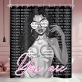 thumbnail image 1 of Cortina de ducha afroamericana de 60 x 72 pulgadas con citas inspiradoras de mujer negra, eres una mujer afro moderna y motivacional, decoración de baño, tela de poliéster, impermeable, paquete de 12, 1 of 4