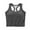 Dark Gray, variant on Workout Tops for Women Seamless Crew Neck Racerback Stretchy Tee Soft Breathable Athletic Cropped Shirt with Built-In Bra