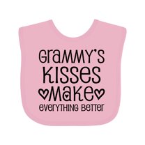 Inktastic Grammy Kisses for Granddaughter Girls Baby Bib