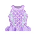thumbnail image 6 of Sunny Fashion Girls Halter Dress Lavender Pleated Mermaid Sequin Party Tulle 8 Years, 6 of 8