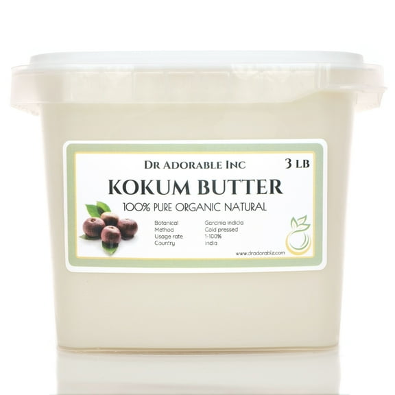 Dr Adorable - 3 lb - Kokum Butter - RAW Organic 100% Pure