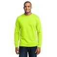 thumbnail image 3 of Port & Company Tall Long Sleeve 50/50 Cotton/Poly TShirt (PC55LST) Safety Green, 4XLT, 3 of 4