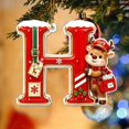 thumbnail image 5 of JeashCHAT Initial Letter Christmas Ornaments, Red Personalized Christmas Initial Ornaments Cute Reindeer Pendant Christmas Tree Hanging Decorations Xmas Gifts, 5 of 5