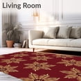 thumbnail image 2 of ODIKA 4'x6' Machine Washable Non-Slip Area Rug, Traditional Pine Cone Print Floor Covering Holiday High Traffic Rug, Red, 611789, 2 of 7