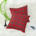 thumbnail image 4 of Paquete de 2 fundas de almohada a cuadros rojos, funda de almohada a cuadros de búfalo, funda de cojín de tartán, funda para sofá, decoración del hogar, algodón Vhermosa, 4 of 5