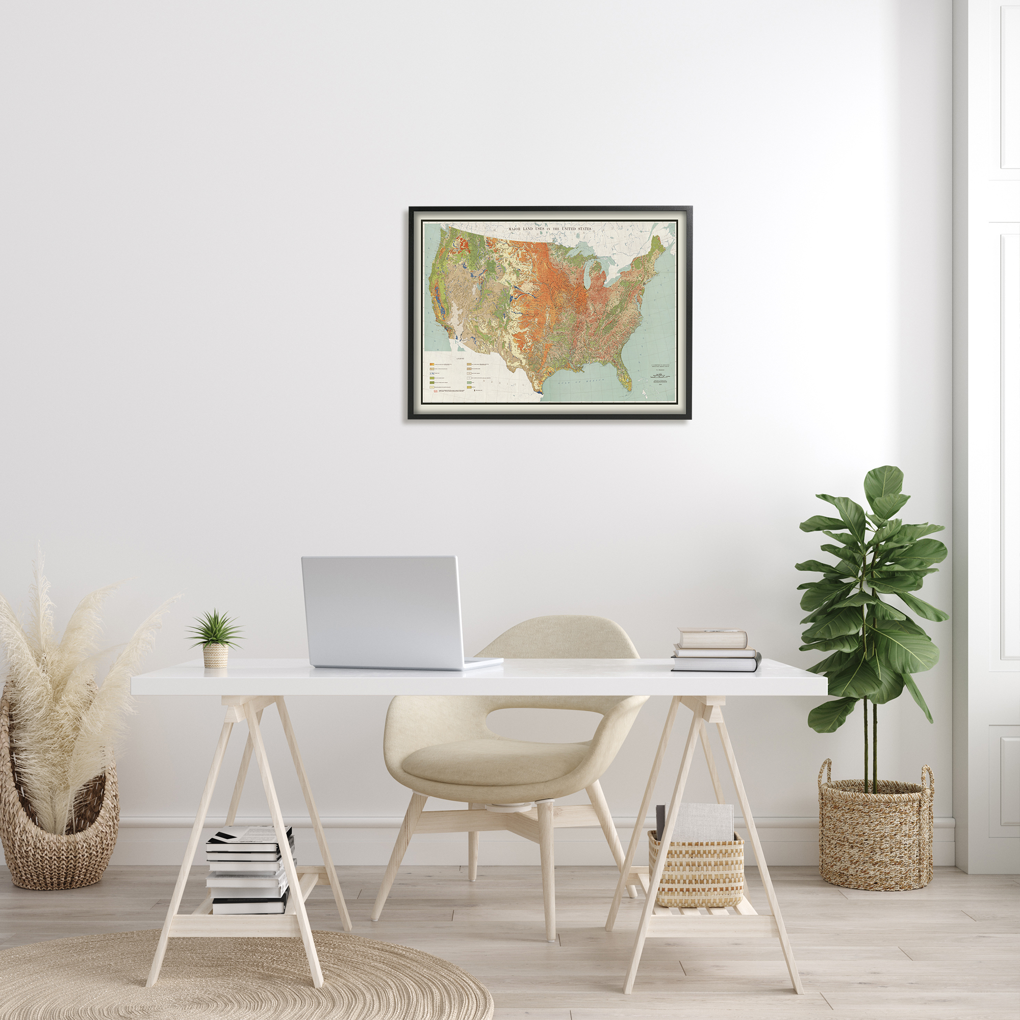Stupell Industries Vintage United States Map Major Land Uses 1950, 30 x 24, Design by Daphne Polselli