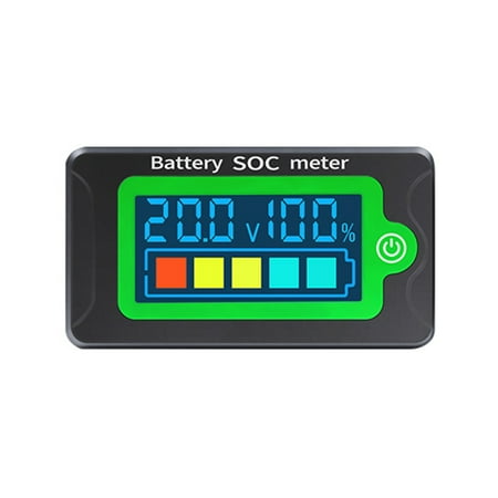 

Tickas Waterproof Battery SOC Power Meter Capacity Indicator 8-100V Direct Current Voltmeter 12.0V 24V 36V 48V 60V 72V Lithium Iron Phosphate Battery Ternary Lithium Polymer Battery Tester