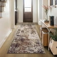 thumbnail image 2 of Runner Rug for Kitchen Coffee Hallways Runner Rug Non Slip 2'6''x8' Washable Brown Long Runner Rugs with Rubber Backing Soft Abstract Carpet Runner for Entryway, Kitchen, Bedroom, Bathroom, 2 of 8