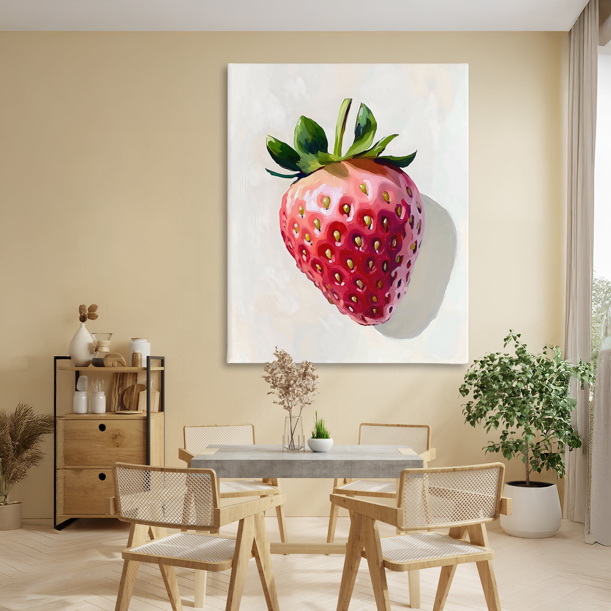 Stupell Industries Juicy Shine Strawberry Canvas Wall Art, design by The Prints Vibe