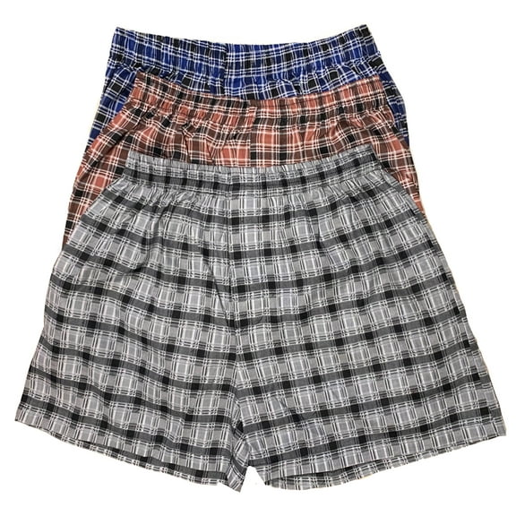 Up2date Fashion's Men's Woven Shorts / Boxers 3-Piece Multi-Color Combo Pack